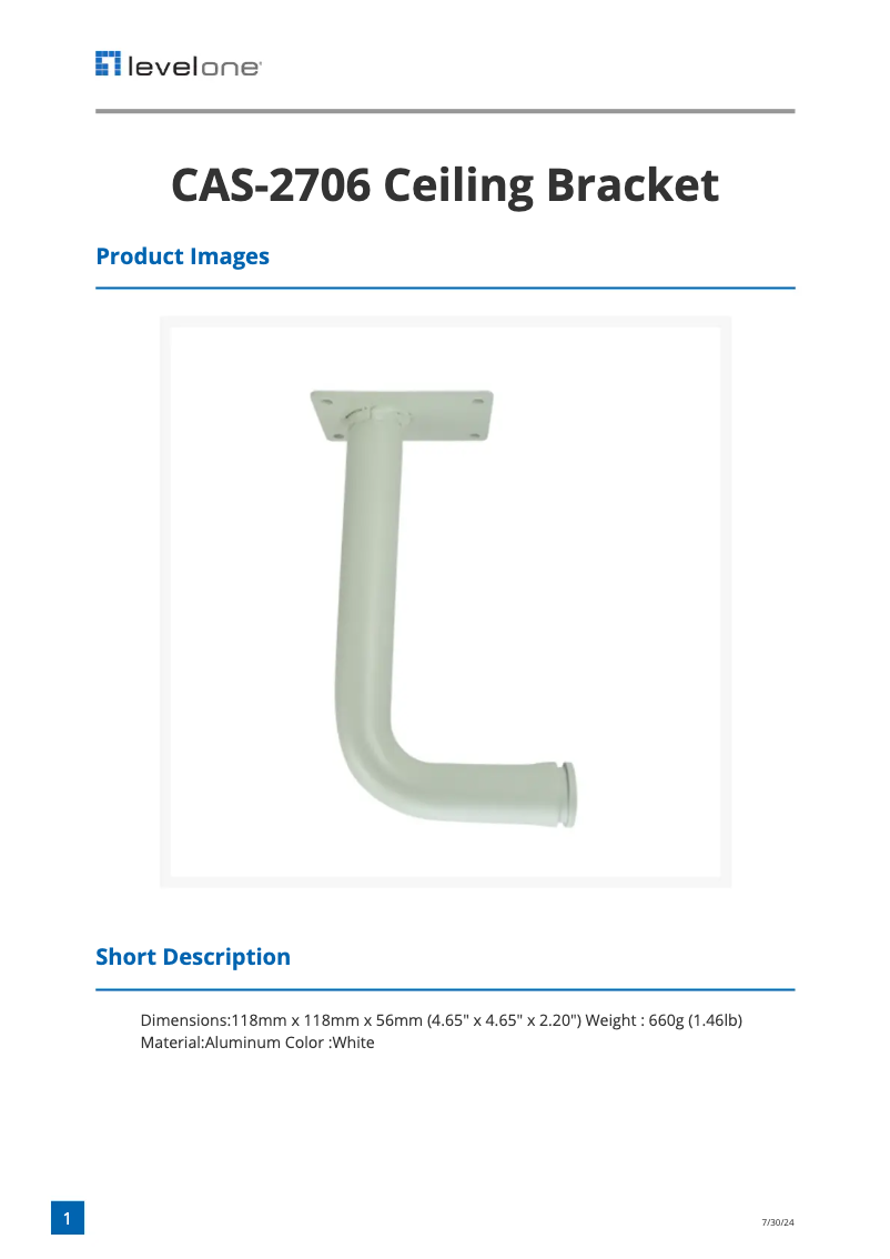 First page image of the manual for CAS-2706
