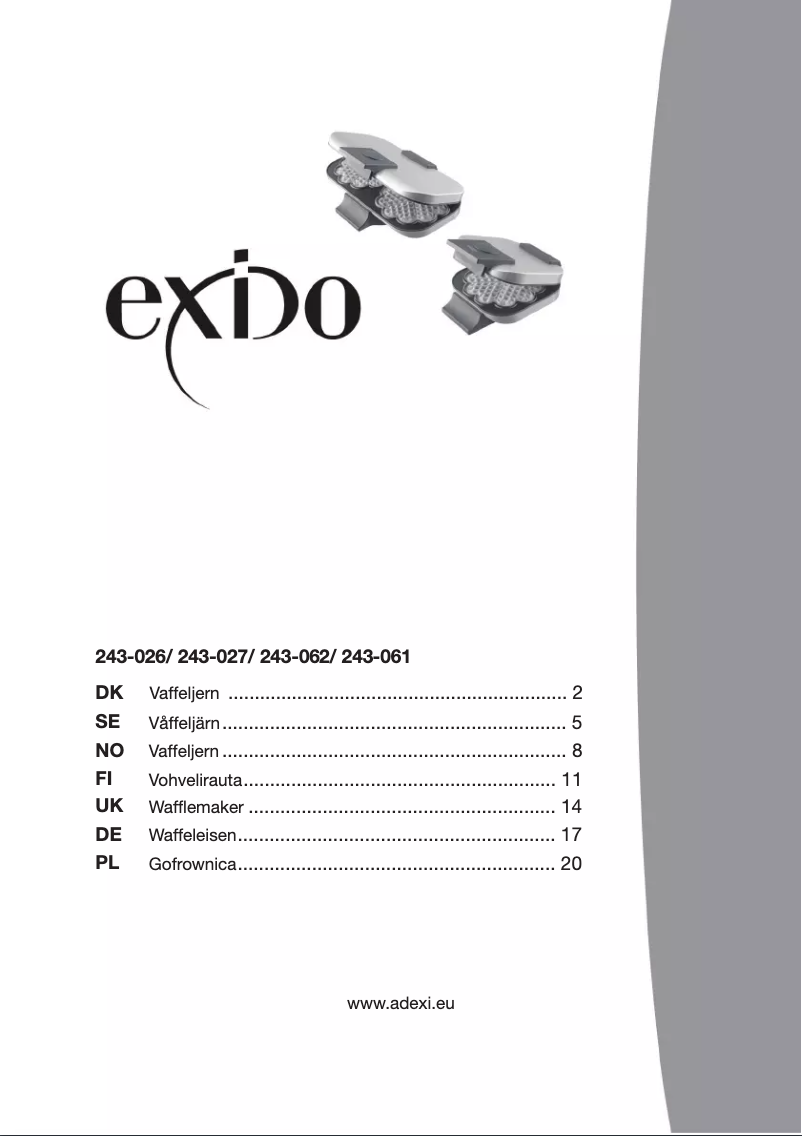 Page 1 of the manual User Manual Exido 243-062