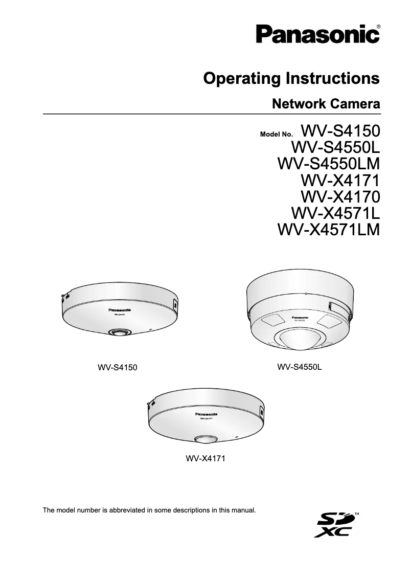 First page image of the manual for WV-X4571L