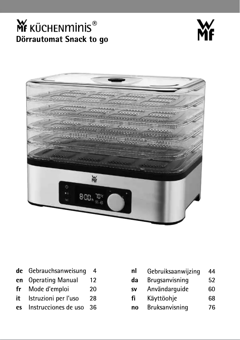 First page image of the manual for Snack To-Go