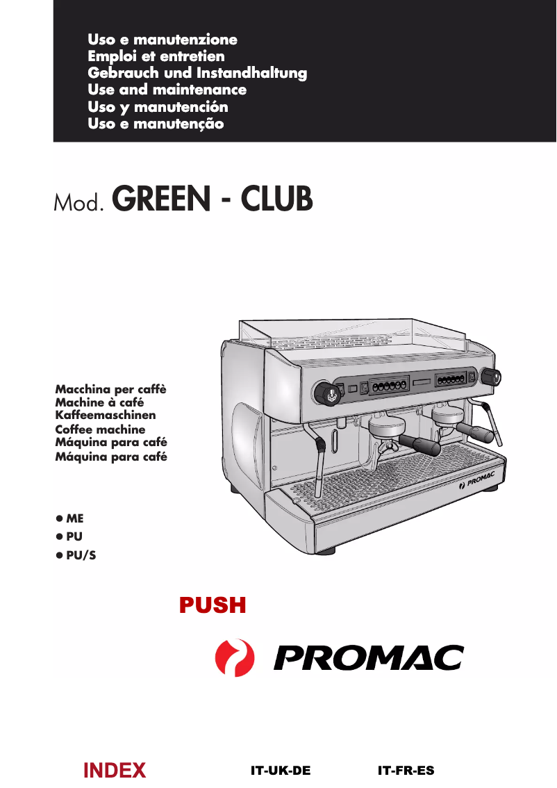 Page 1 of the manual User Manual Promac Club ME