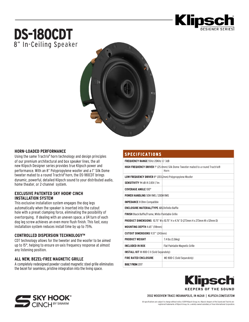First page image of the manual for DS-180CDT