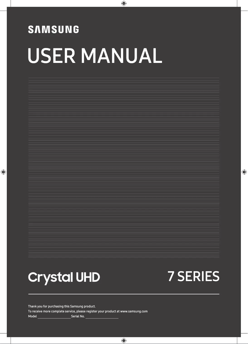 First page image of the manual for UE55TU7170W