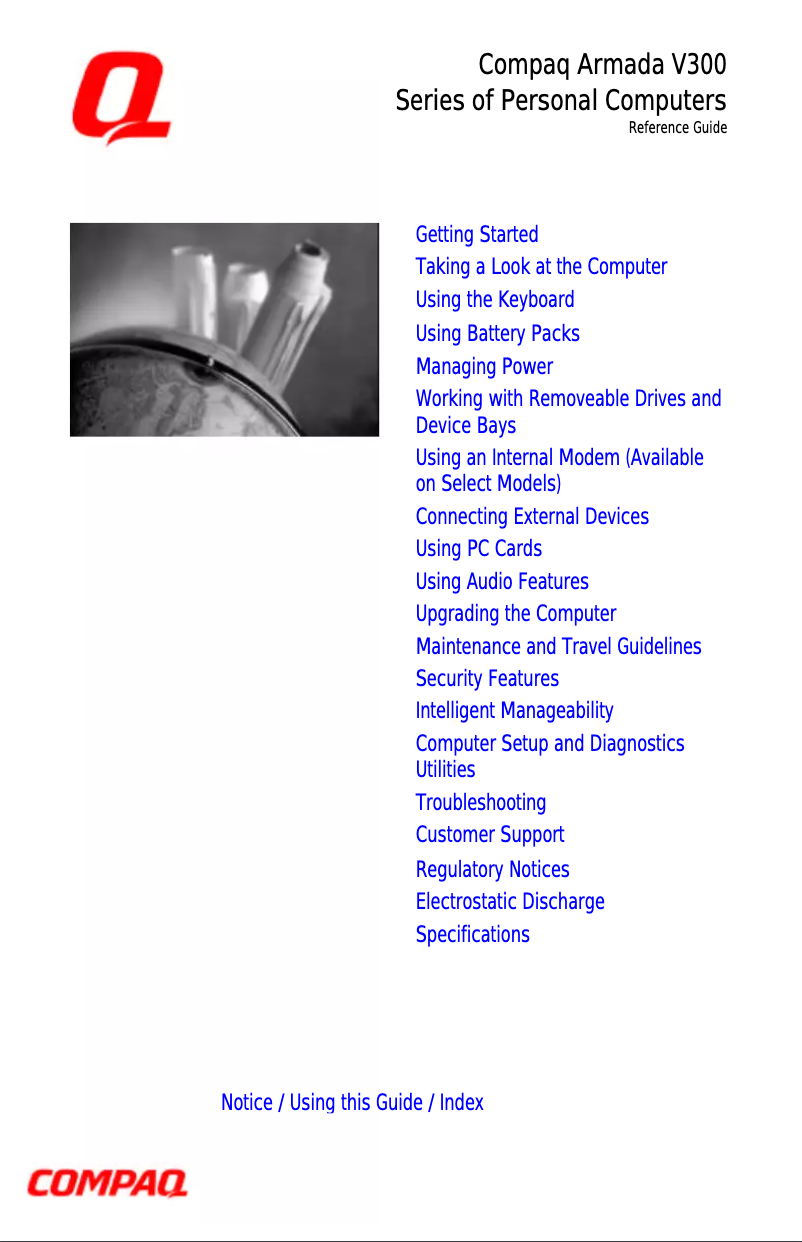 First page image of the manual for Armada V300