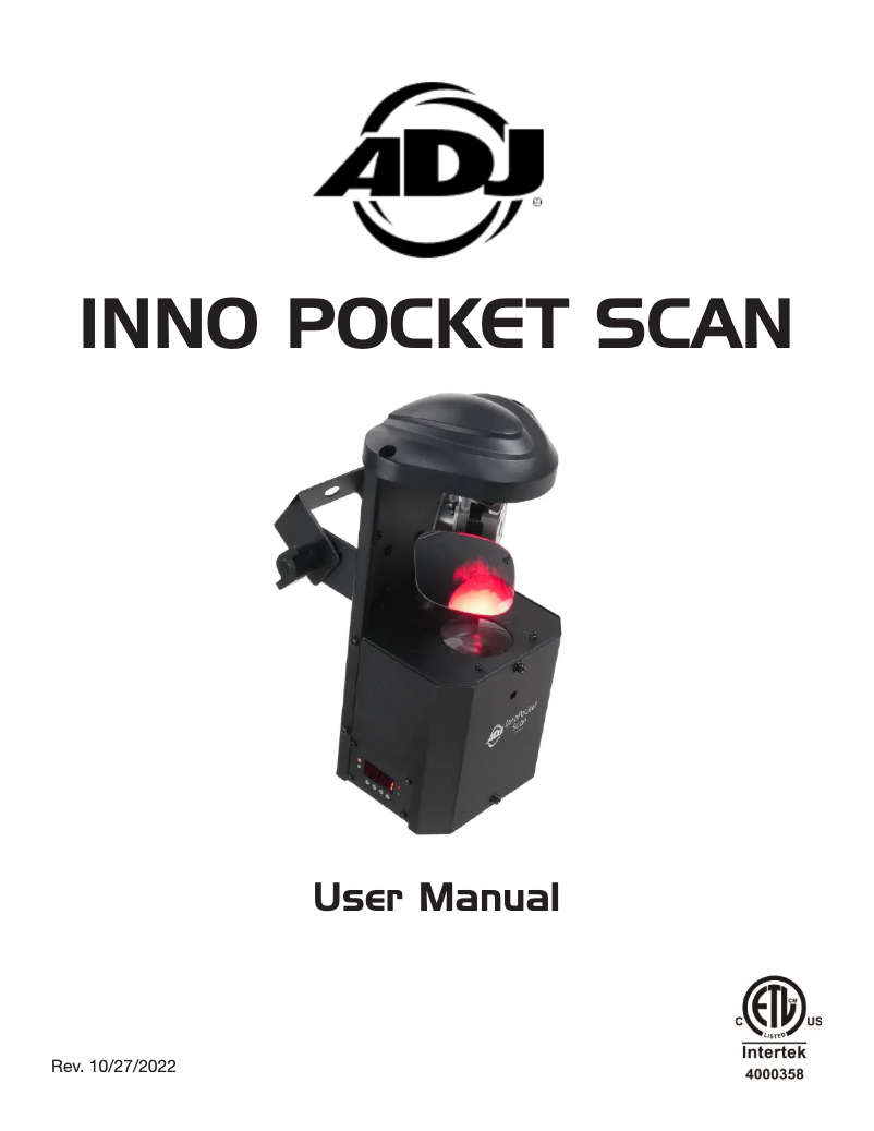 First page image of the manual for Inno Pocket Scan