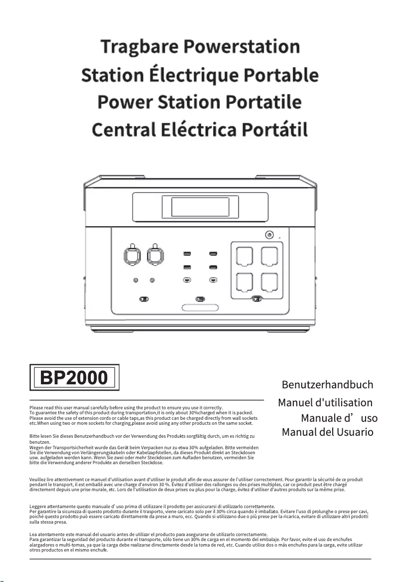 First page image of the manual for BP2000