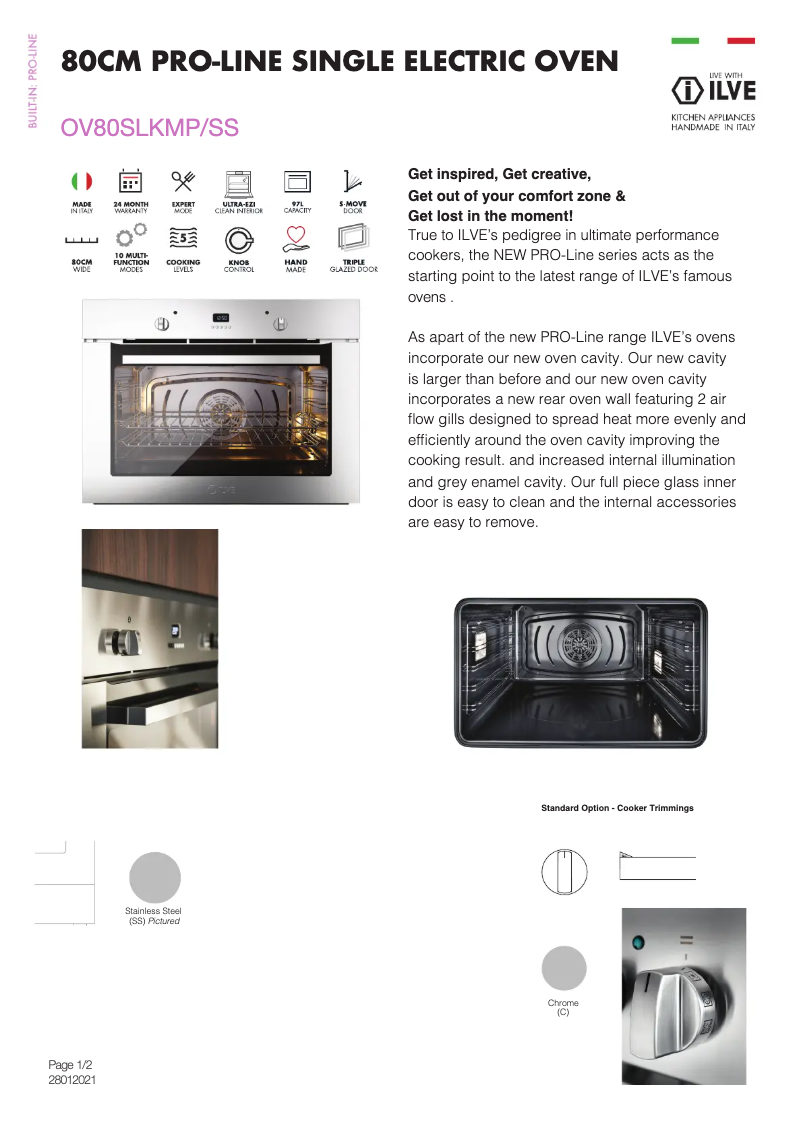 First page image of the manual for OV80SLKMPSS