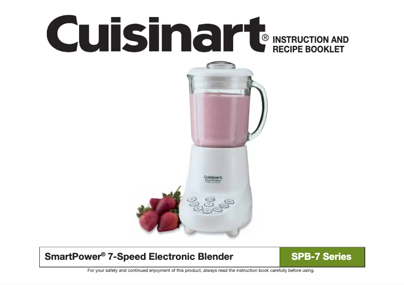 Page 1 of the manual User Manual Cuisinart SmartPower 7 SPB-7CHP1