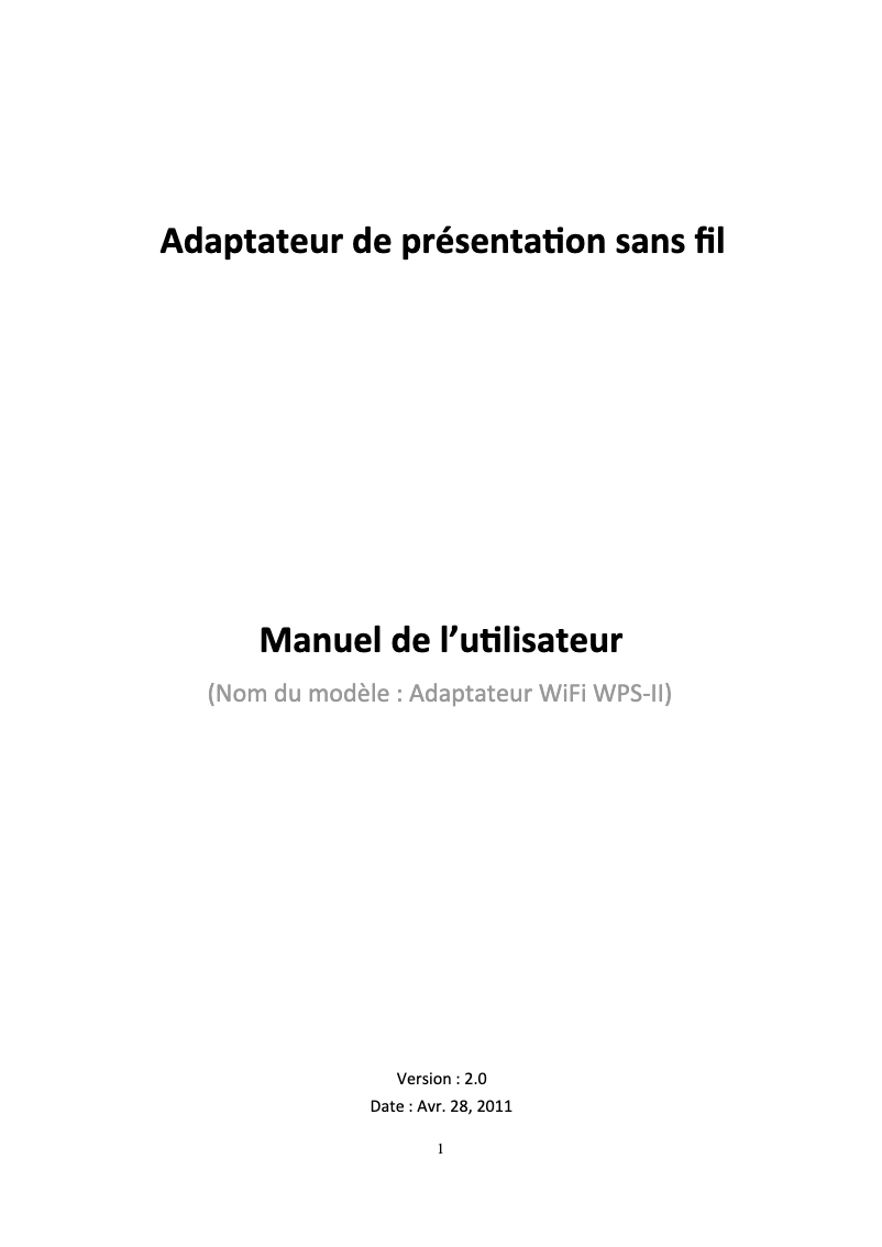 First page image of the manual for WU5205