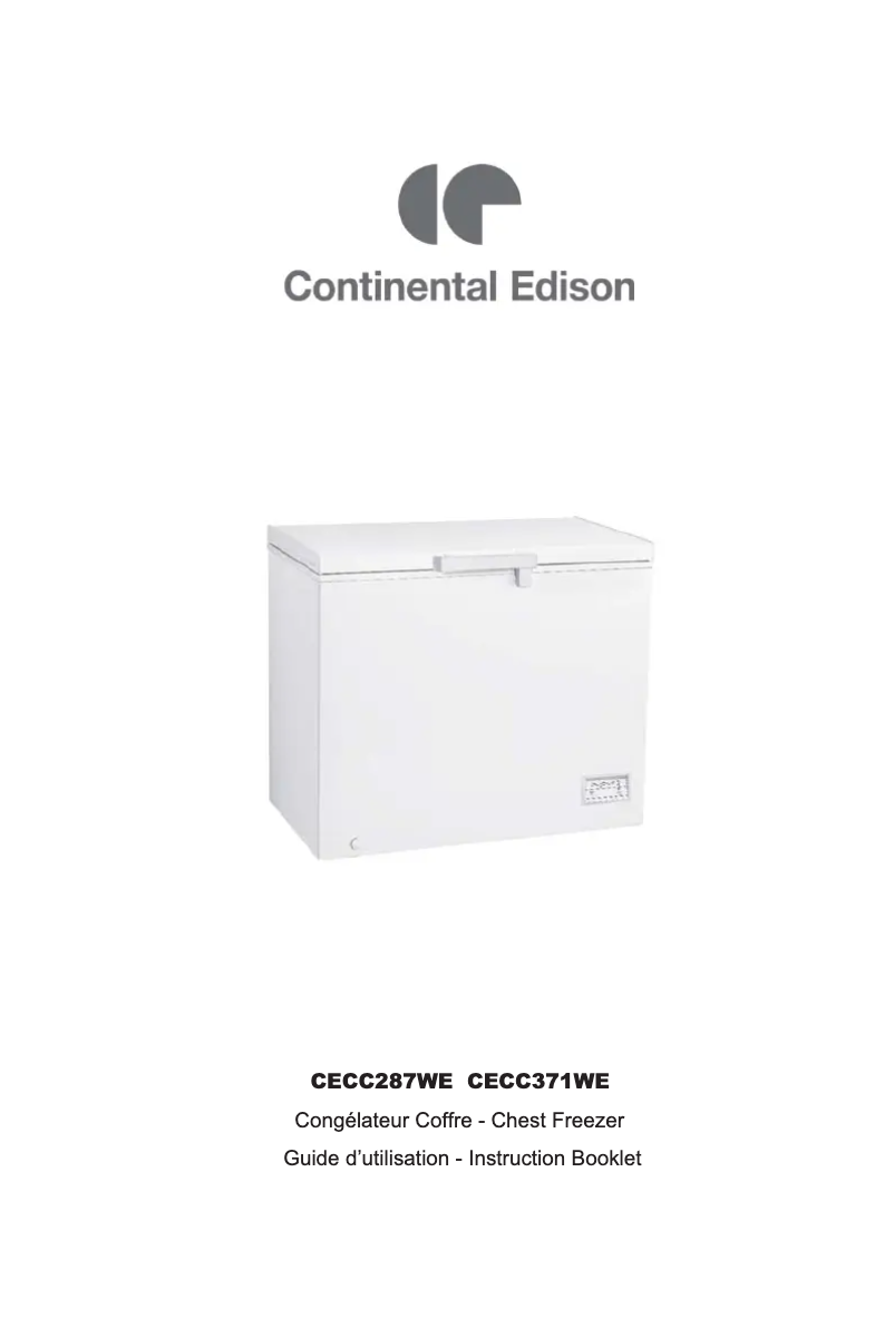Page 1 of the manual User Manual Continental Edison CECC371WE