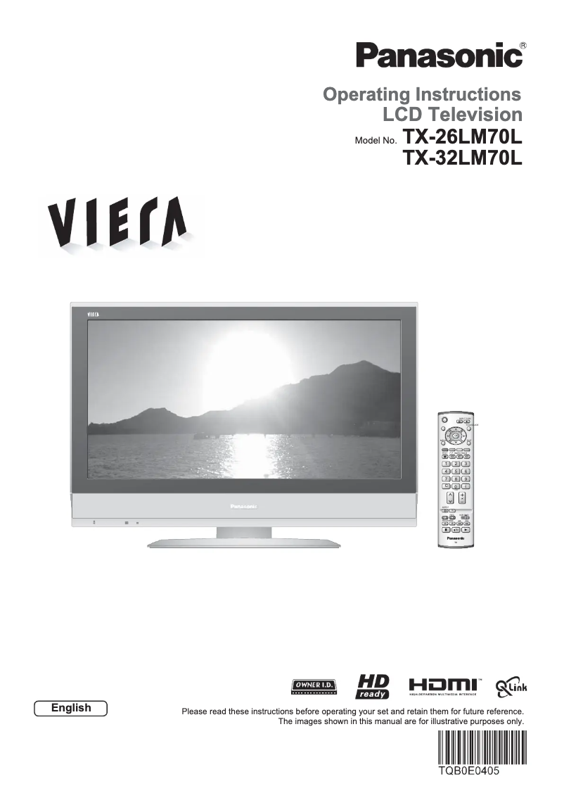 First page image of the manual for Viera TX-32LM70L