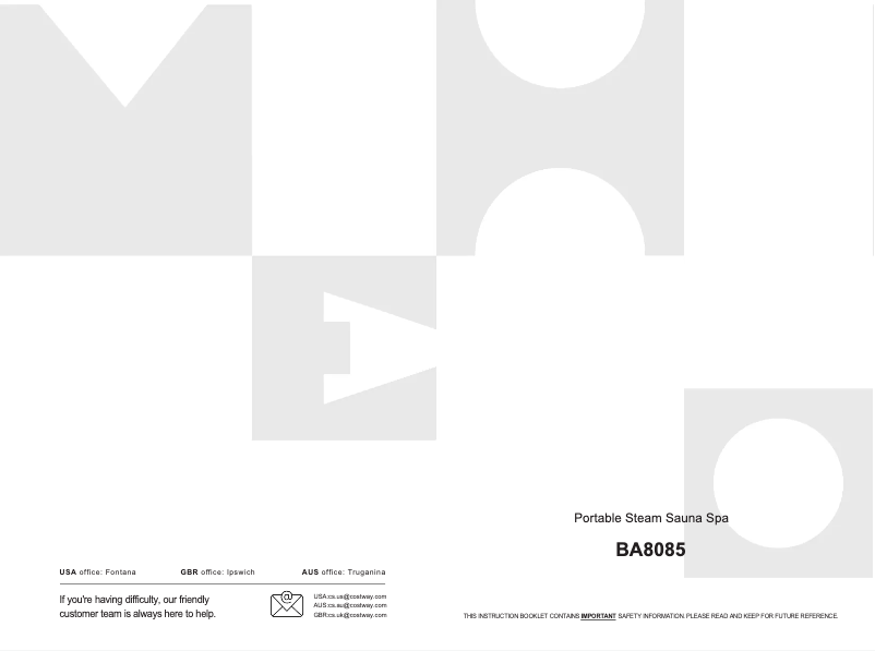 Page 1 of the manual User Manual Costway BA8085