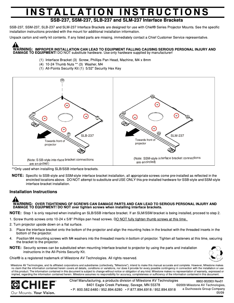 First page image of the manual for RSMA237