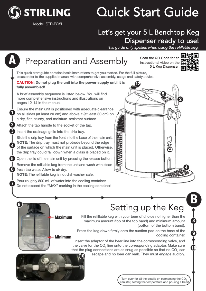 Page 1 of the manual Quick Start Guide Stirling STR-BD5L
