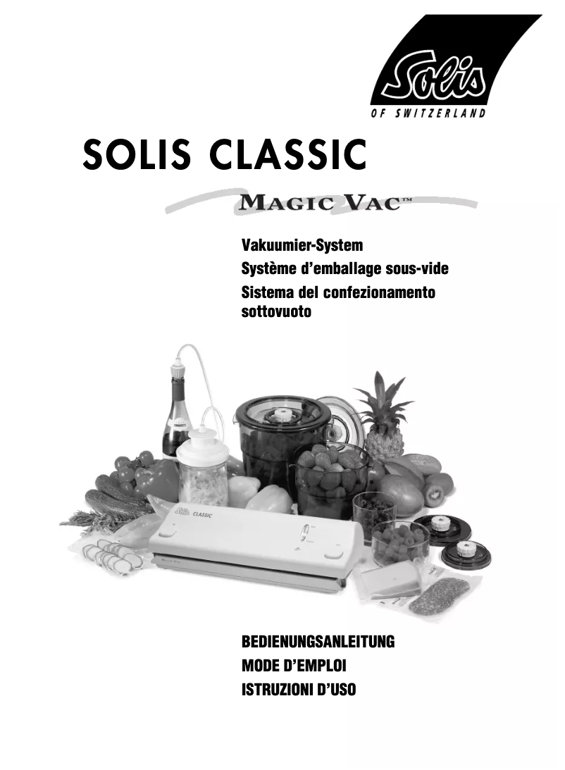 Page 1 of the manual User Manual Solis Classic Magic Vac