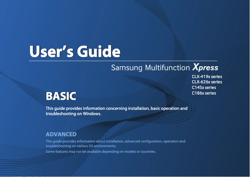First page image of the manual for CLX-4195N