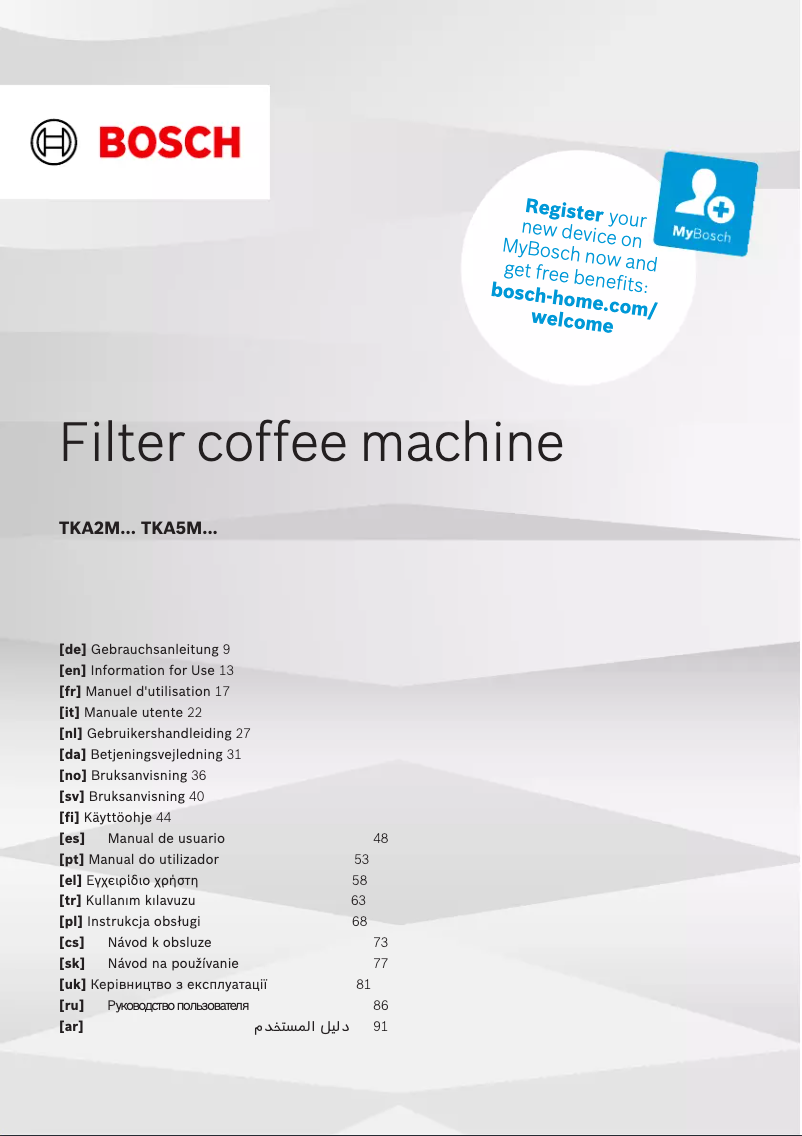 First page image of the manual for TKA5M253