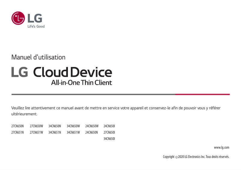 Page 1 of the manual User Manual LG 34CN650W-AC