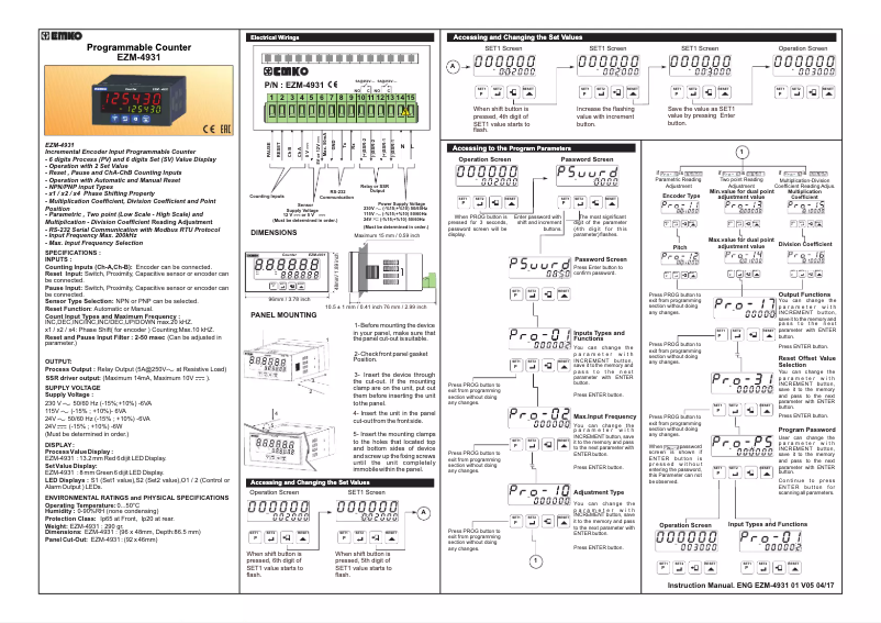 Page 1 of the manual Brochure Emko EZM-4931