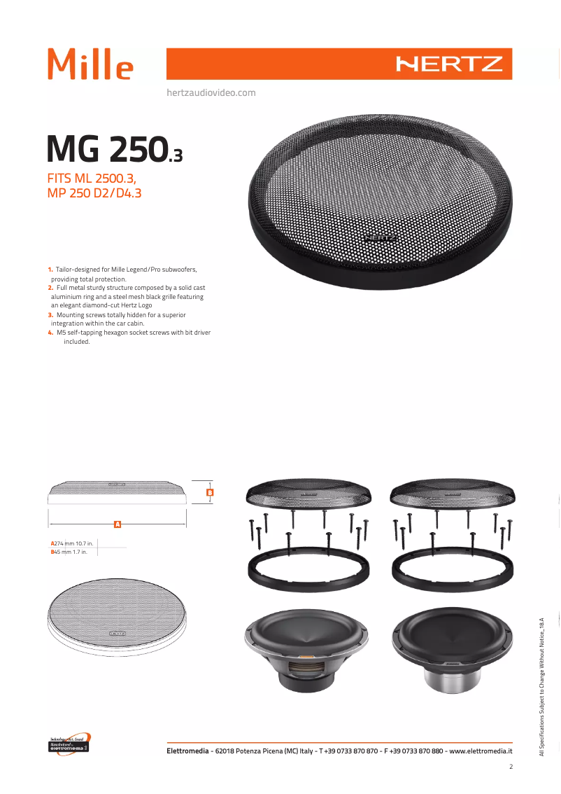 Image de la première page du manuel de l'appareil Mille MG 250.3