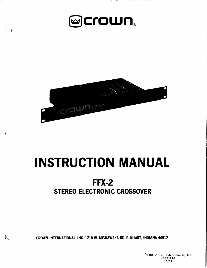 First page image of the manual for FFX-2