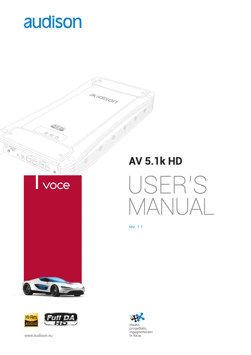 First page image of the manual for Voce AV 5.1k HD