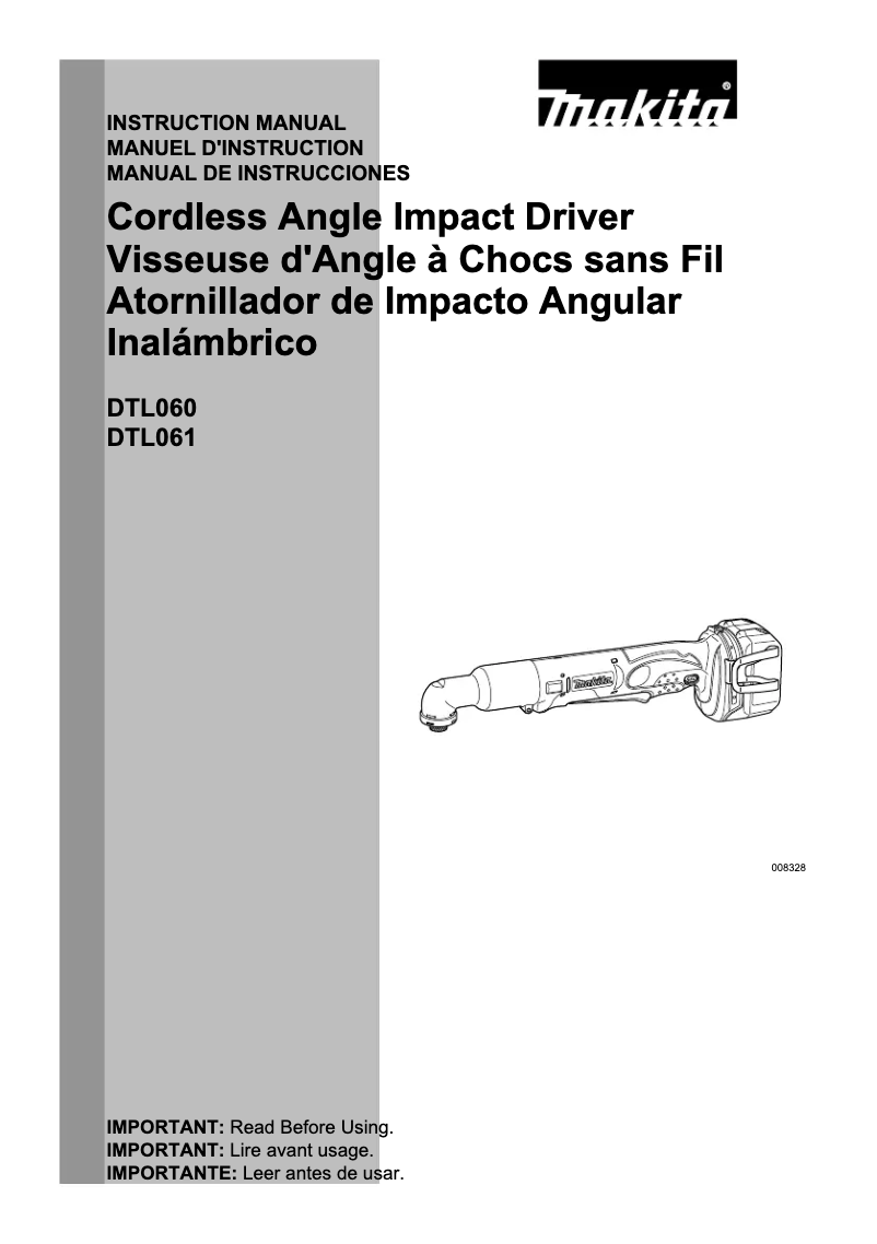 First page image of the manual for DTL061Z