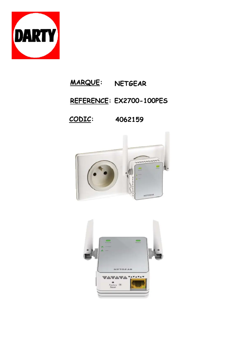 Page 1 of the manual User Manual Netgear EX2700