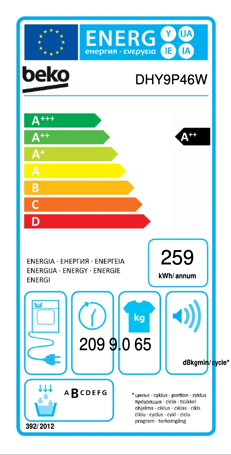 First page image of the manual for DHY9P46W