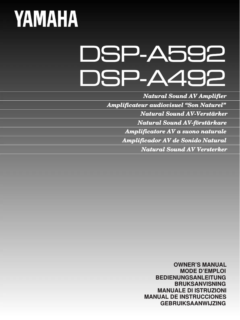 First page image of the manual for DSP-A592