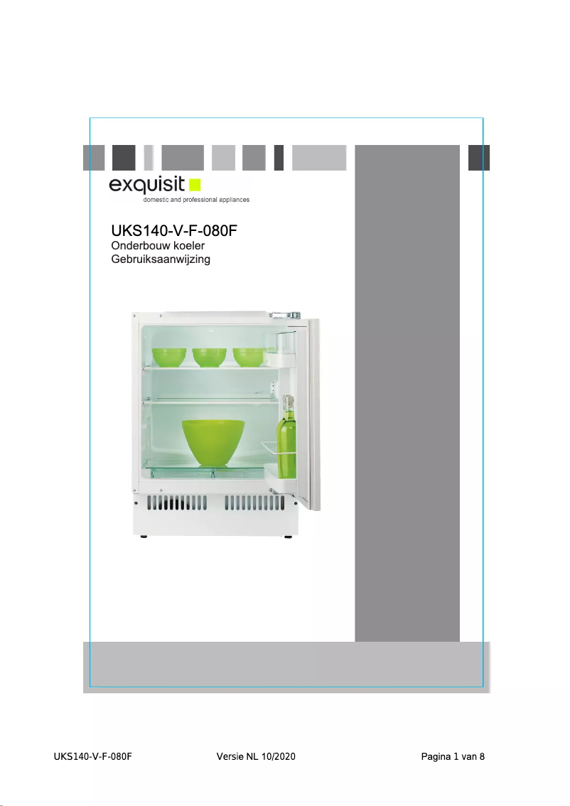 First page image of the manual for UKS140-V-F-080F