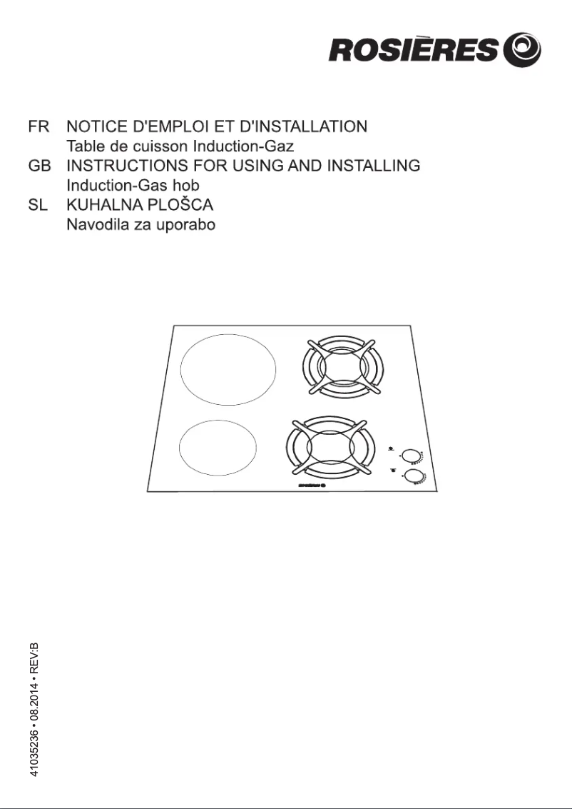 Page 1 of the manual User Manual Rosieres RGI 622 IN