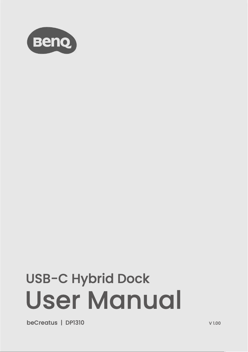 Page 1 de la notice Manuel utilisateur BenQ DP1310