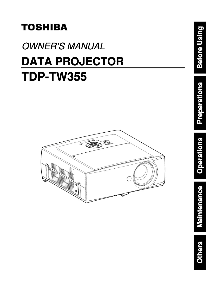 Page 1 of the manual User Manual Toshiba TDP-TW355