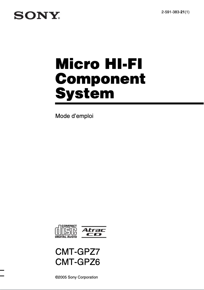 First page image of the manual for CMT-GPZ7