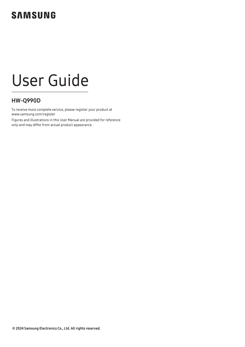 Page 1 of the manual User Manual Samsung HW-Q990D