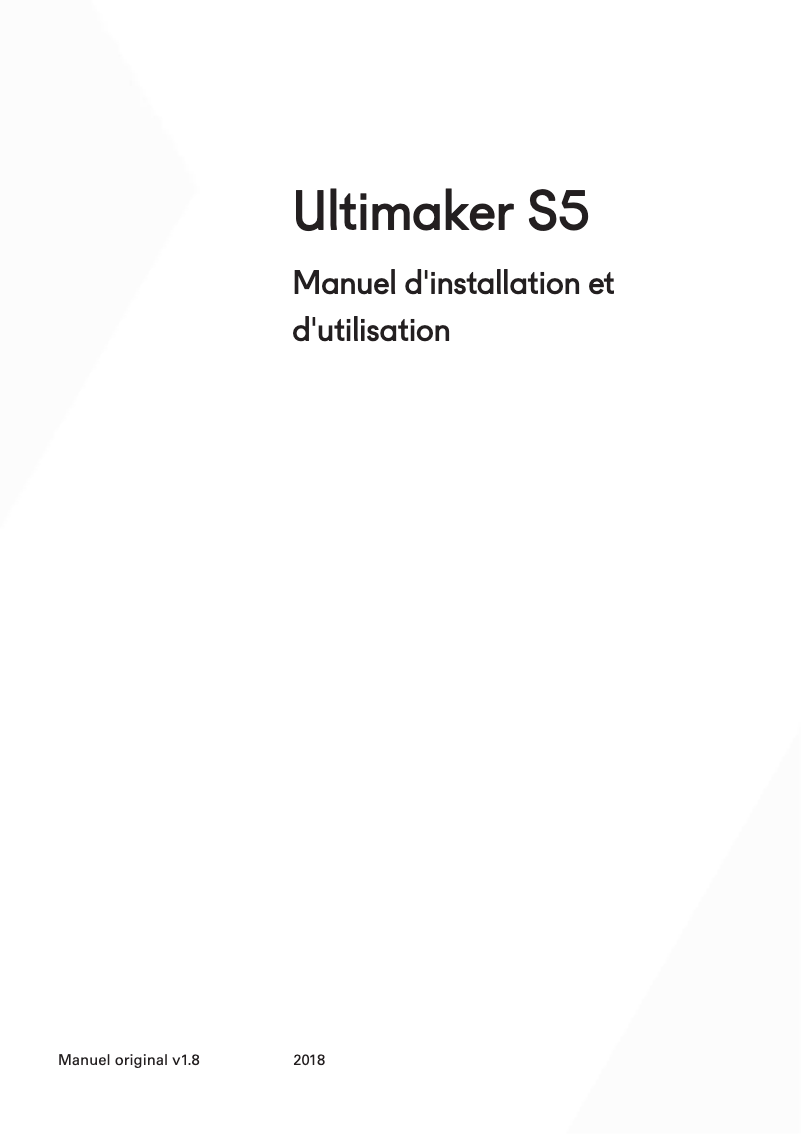 Page 1 of the manual User Manual Ultimaker S5