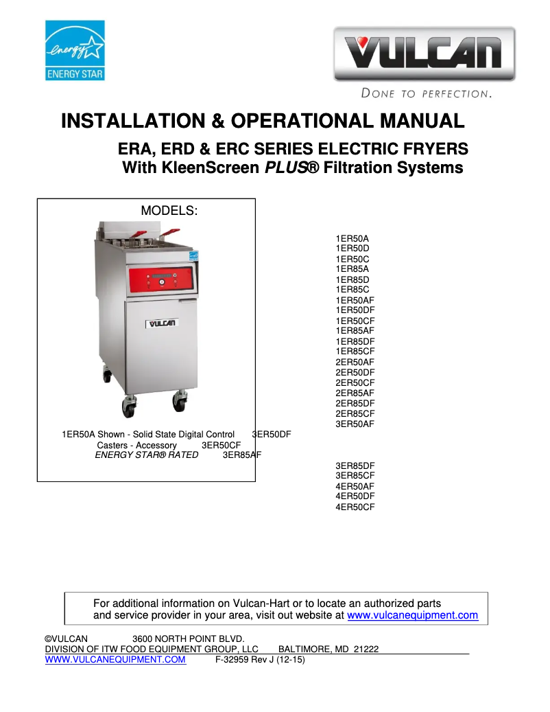 Page 1 of the manual User Manual Vulcan 1ER85AF