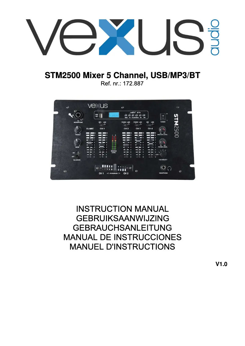 Page 1 of the manual User Manual Vexus STM2500