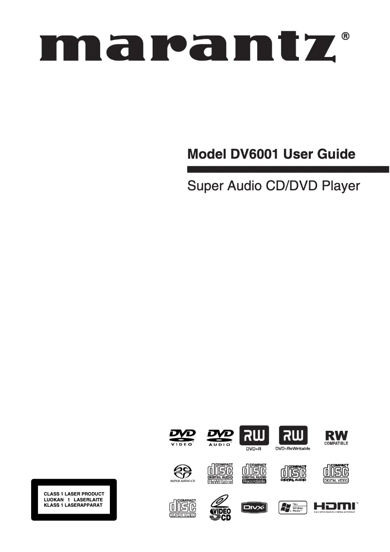 Page 1 of the manual User Manual Marantz DV6001