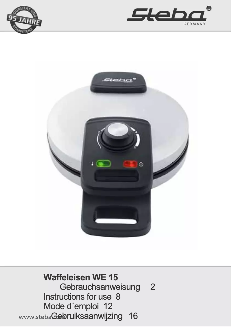 First page image of the manual for WE 15