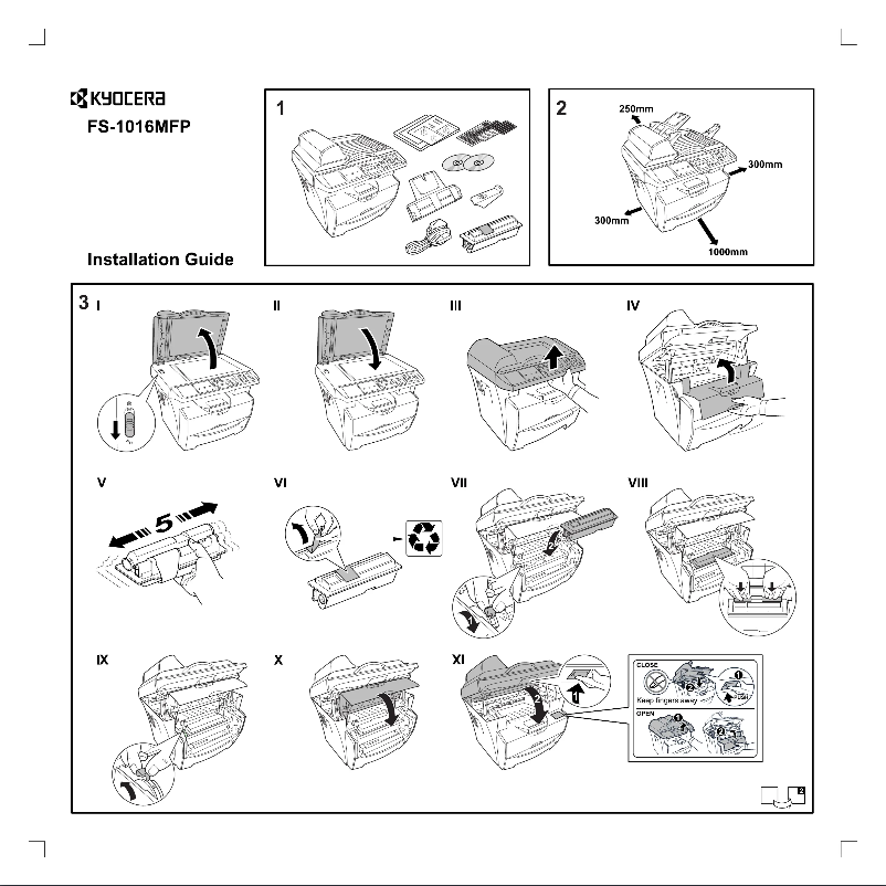 First page image of the manual for FS-1016MFP/KL3