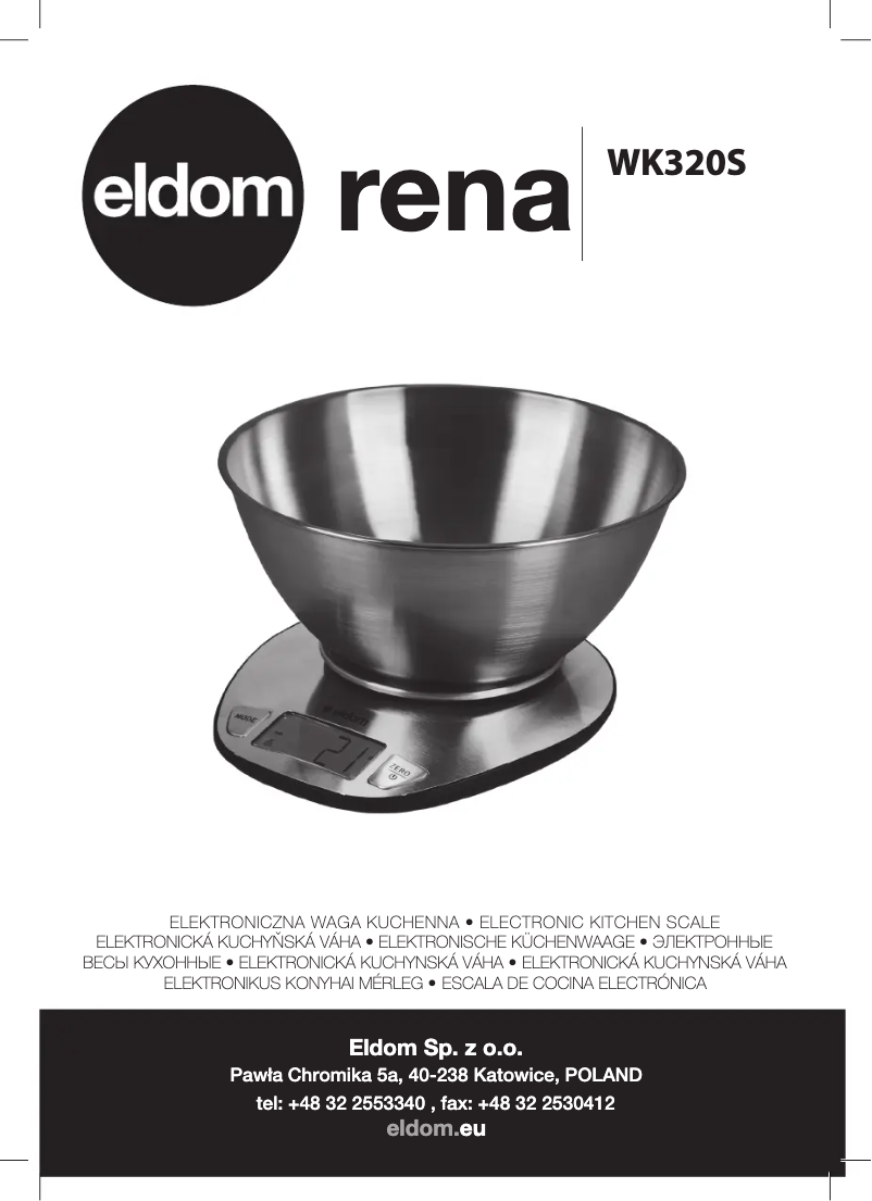 Page 1 of the manual User Manual Eldom Rena WK320S