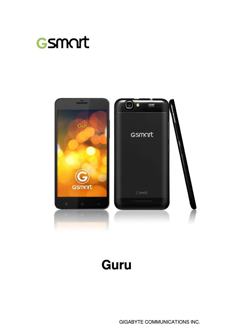 First page image of the manual for Guru