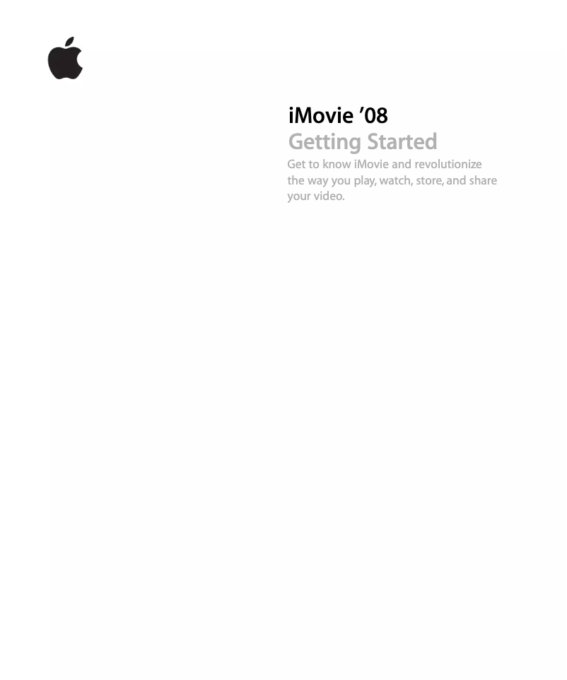 Page 1 of the manual User Manual Apple IMovie 08