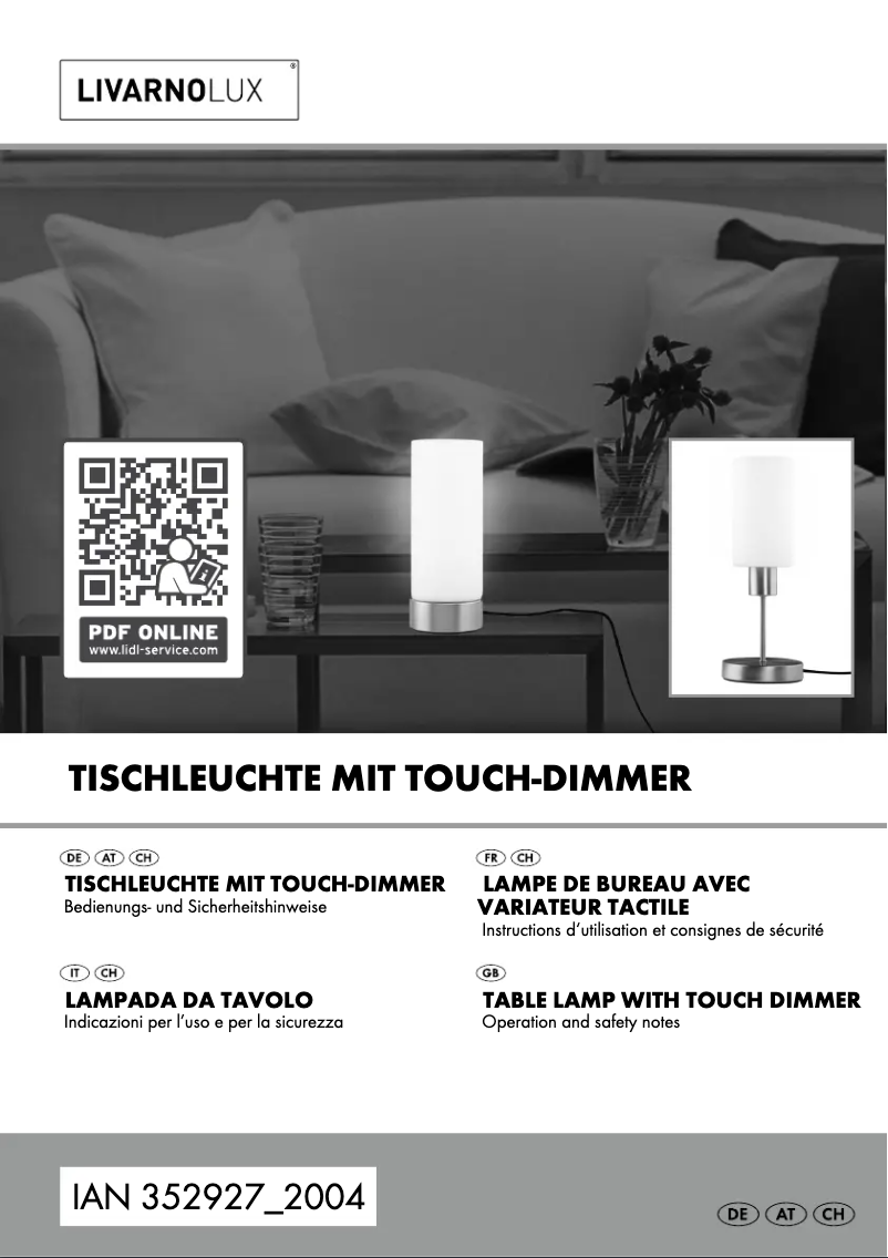 First page image of the manual for IAN 352927