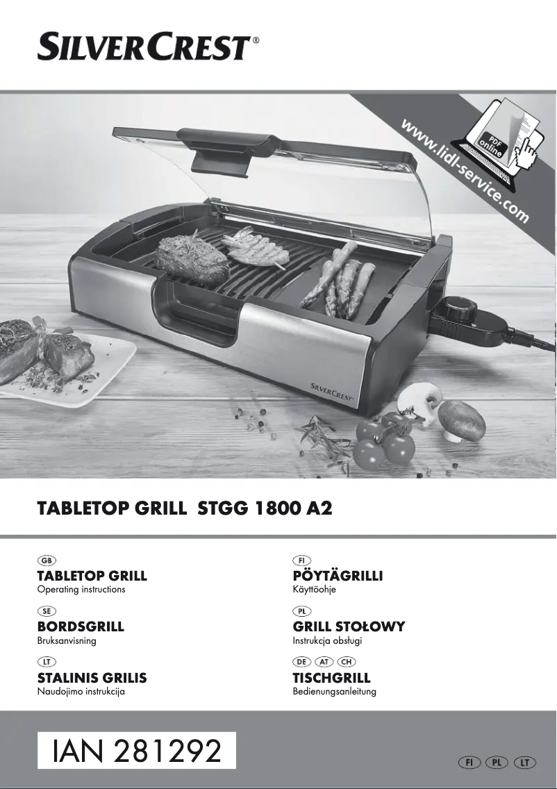 First page image of the manual for STGG 1800 A2