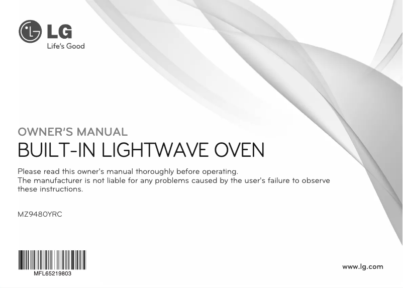 First page image of the manual for MZ9480YRC