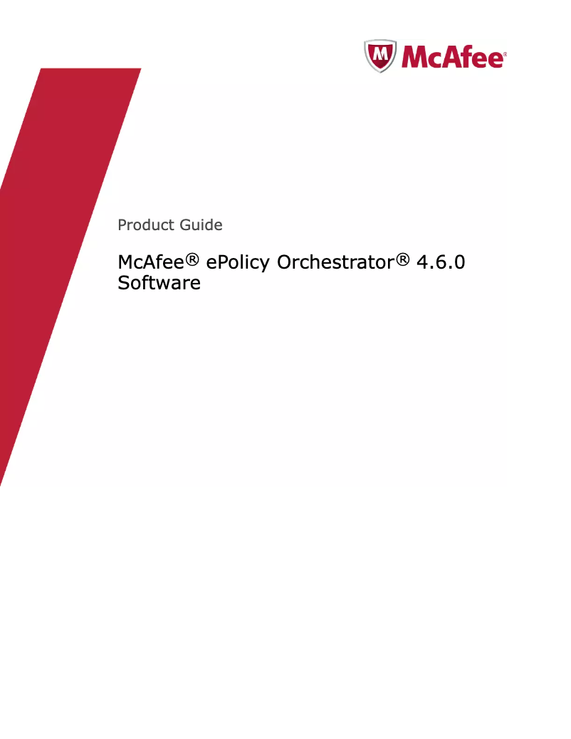 First page image of the manual for EPolicy Orchestrator 4.6.0
