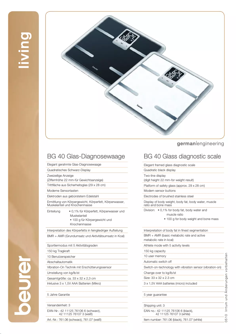 First page image of the manual for BG 40